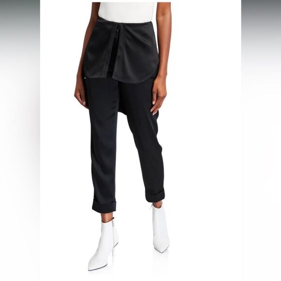 Hellessy Kooning satin trousers with shirttail overlay, size 10 - Picture 1 of 11